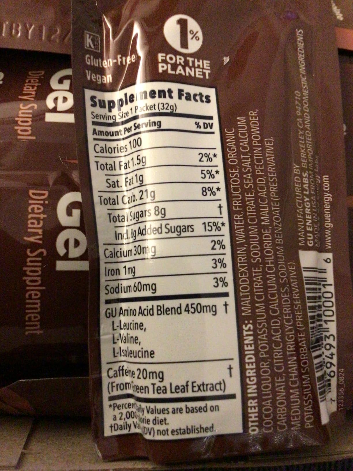 GU Energy Original Sports Nutrition Energy Gel, Chocolate Outrage, 24 Count Box customer photo 2
