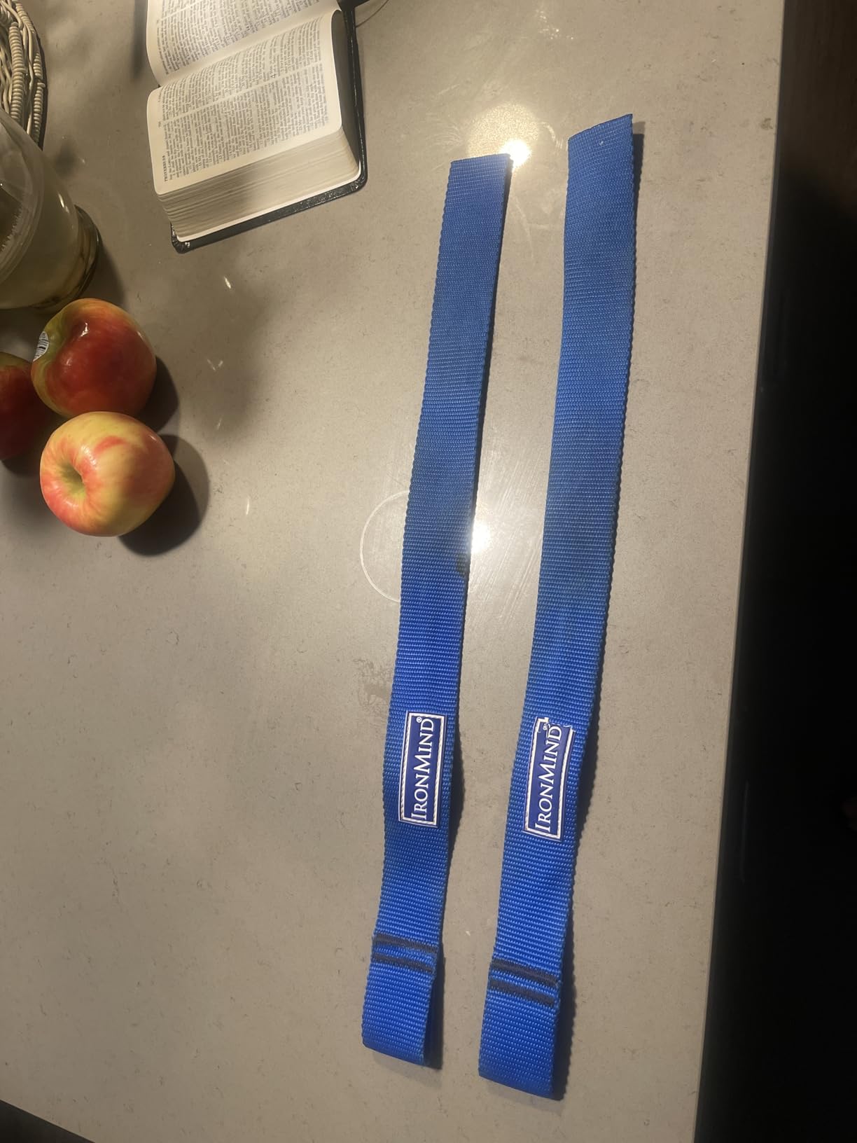 IronMind Strong-Enough Lifting Straps (Pair) - Blue Nylon Wrist Wraps for Weightlifting, Deadlifts, Strength Training customer photo 1