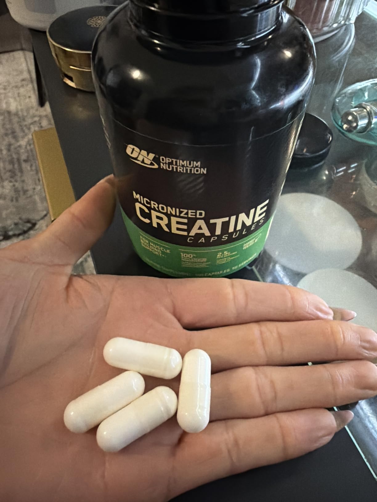 Optimum Nutrition Micronized Creatine Monohydrate Powder, Unflavored, 120 Servings, 600 Grams customer photo 1