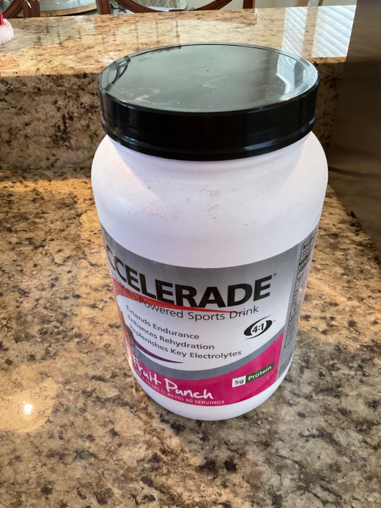 Accelerade by PacificHealth - All Natural Sport Hydration Drink Mix with Protein + Carbs & Electrolytes - for Superior Energy Replenishment, Endurance & Rehydration - 60 Servings (Fruit Punch) customer photo 2