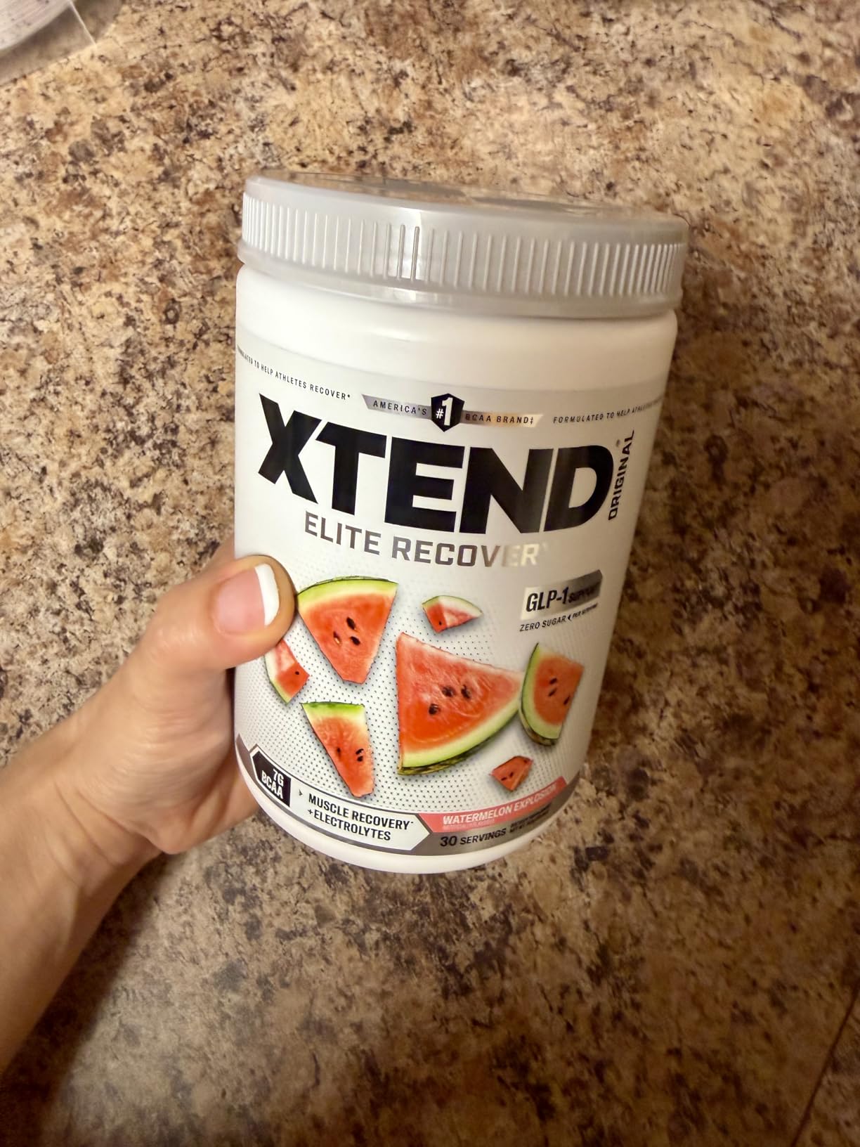 Xtend Original BCAA Powder, 7g BCAAs and 2.5g L-Glutamine for Muscle Recovery Hydration and Lean Muscle, Sugar Free Intra and Post Workout Drink with Electrolytes, Watermelon Explosion, 30 Servings customer photo 2