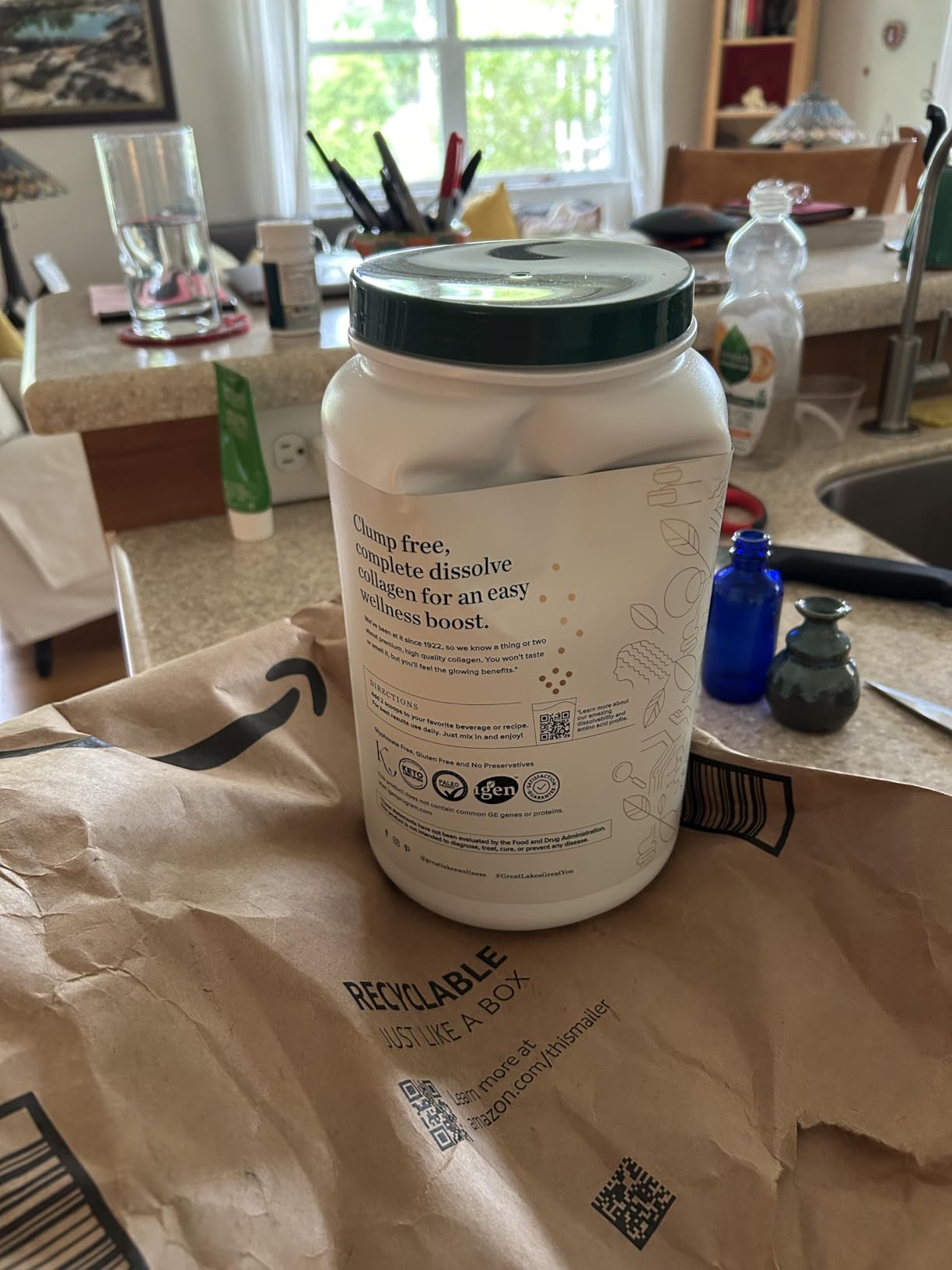 Great Lakes Wellness Collagen Peptides Powder - Supports Skin, Hair, Nails, Joints & Digestion, Hydrolyzed, Quick Dissolve, Non-GMO, Keto & Kosher, 16oz, 22 Servings customer photo 1