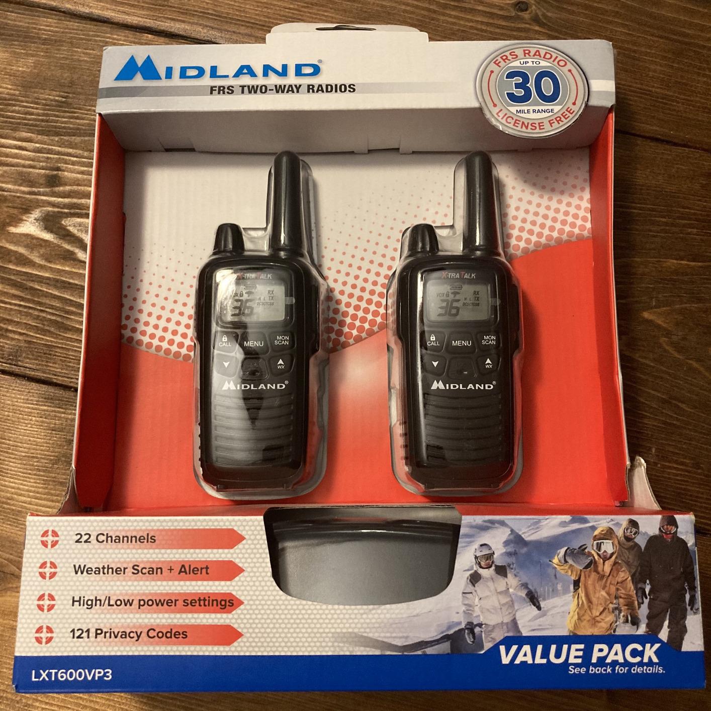 Midland LXT600VP3 36 Channel FRS Two-Way Radio - Up to 30 Mile Range Walkie Talkie, 121 Privacy Codes, NOAA Weather Scan + Alert (Pair Pack) (Black) customer photo 2