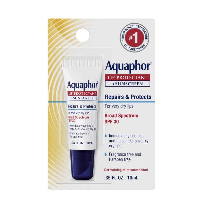Aquaphor Lip Protectant and Sunscreen Ointment - Broad Spectrum SPF 30 - Relieves Chapped Lips - .35 fl. Oz. Tube customer photo 1