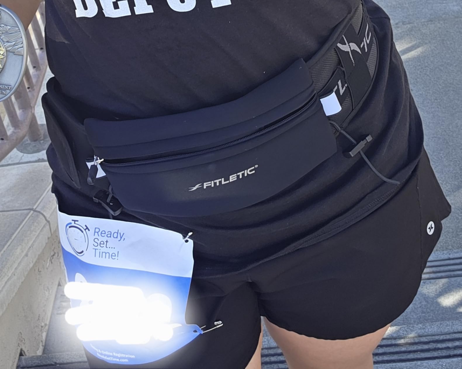 Fitletic - Ultimate II Running Pouch with Gels, Runners Pouch, Running Waist Belt with Gel Loops, Exterior Pocket, Inner Pocket, and Integrated Bib Toggles, Running Accessories customer photo 2