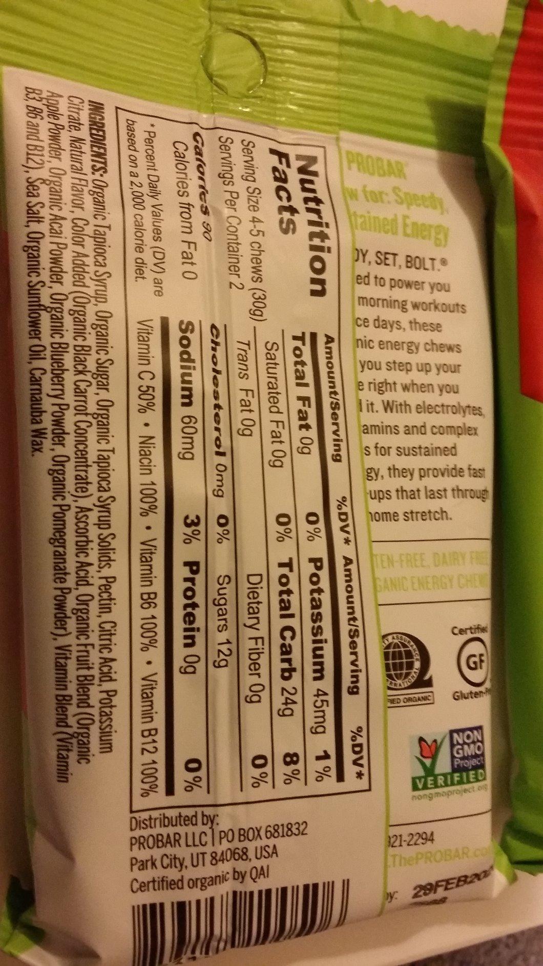 PROBAR Bolt Energy Chews for Running & Cycling - Organic Sports Nutrition Gummies with Electrolytes & B Vitamins, Fast Carb Endurance Fuel, Vegan Gluten Free Non-GMO, Strawberry (12 Pack) customer photo 2