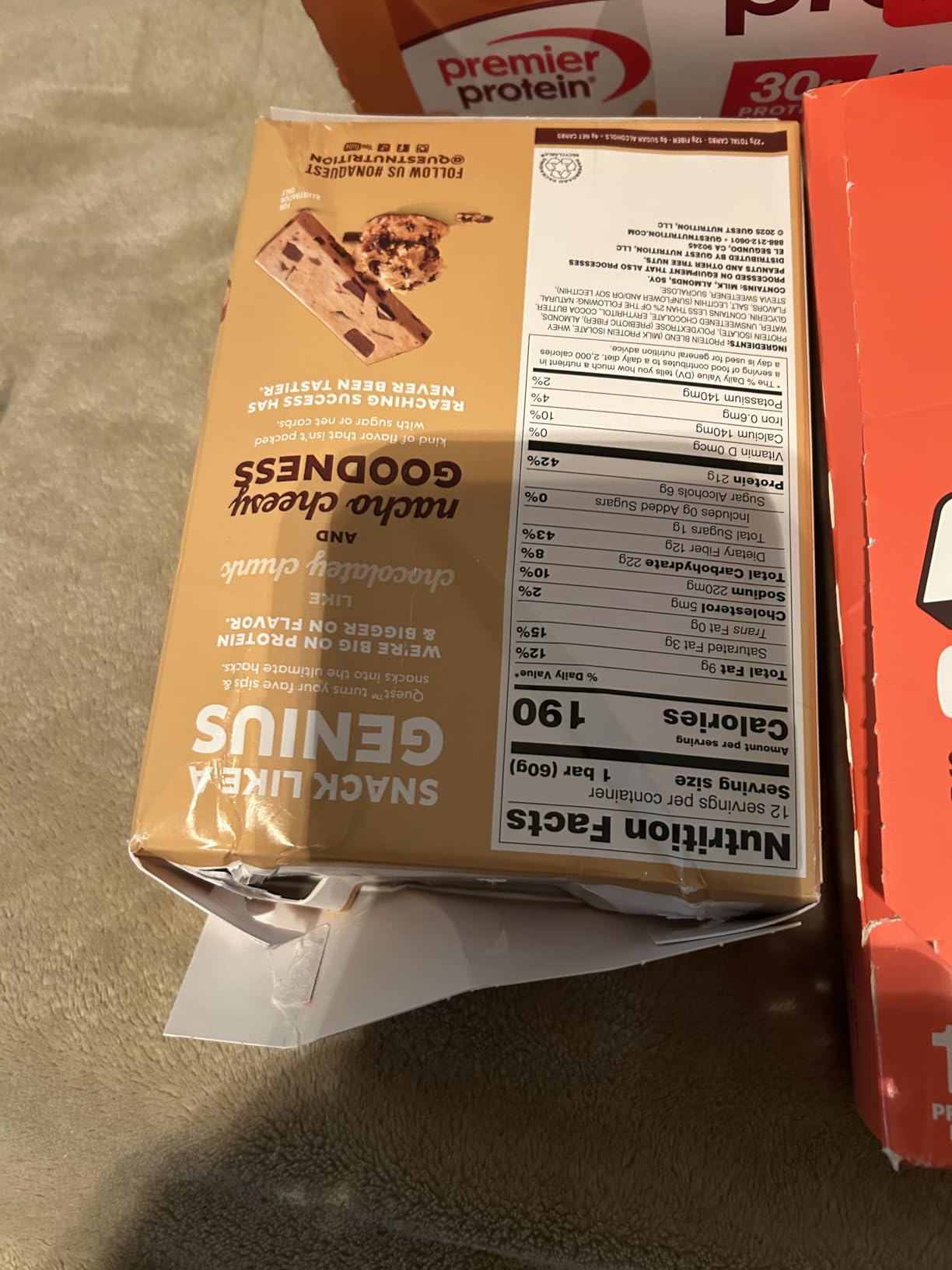 Quest Nutrition Chocolate Chip Cookie Dough Protein Bars, High Protein, Low Carb, Gluten Free, Keto Friendly, 12 Count customer photo 1