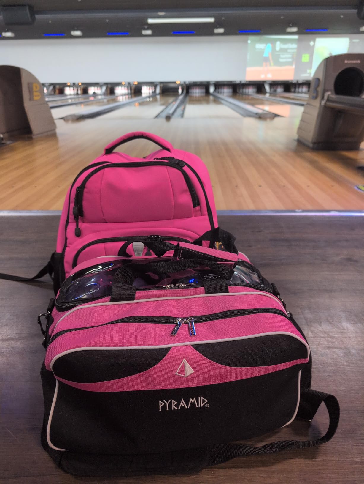 Pyramid Path Double 2 Ball Tote Plus Clear Top Bowling Bag with Large Separate Compartment for Bowling Shoes (Up To US Mens Size 15) or Accessories customer photo 1