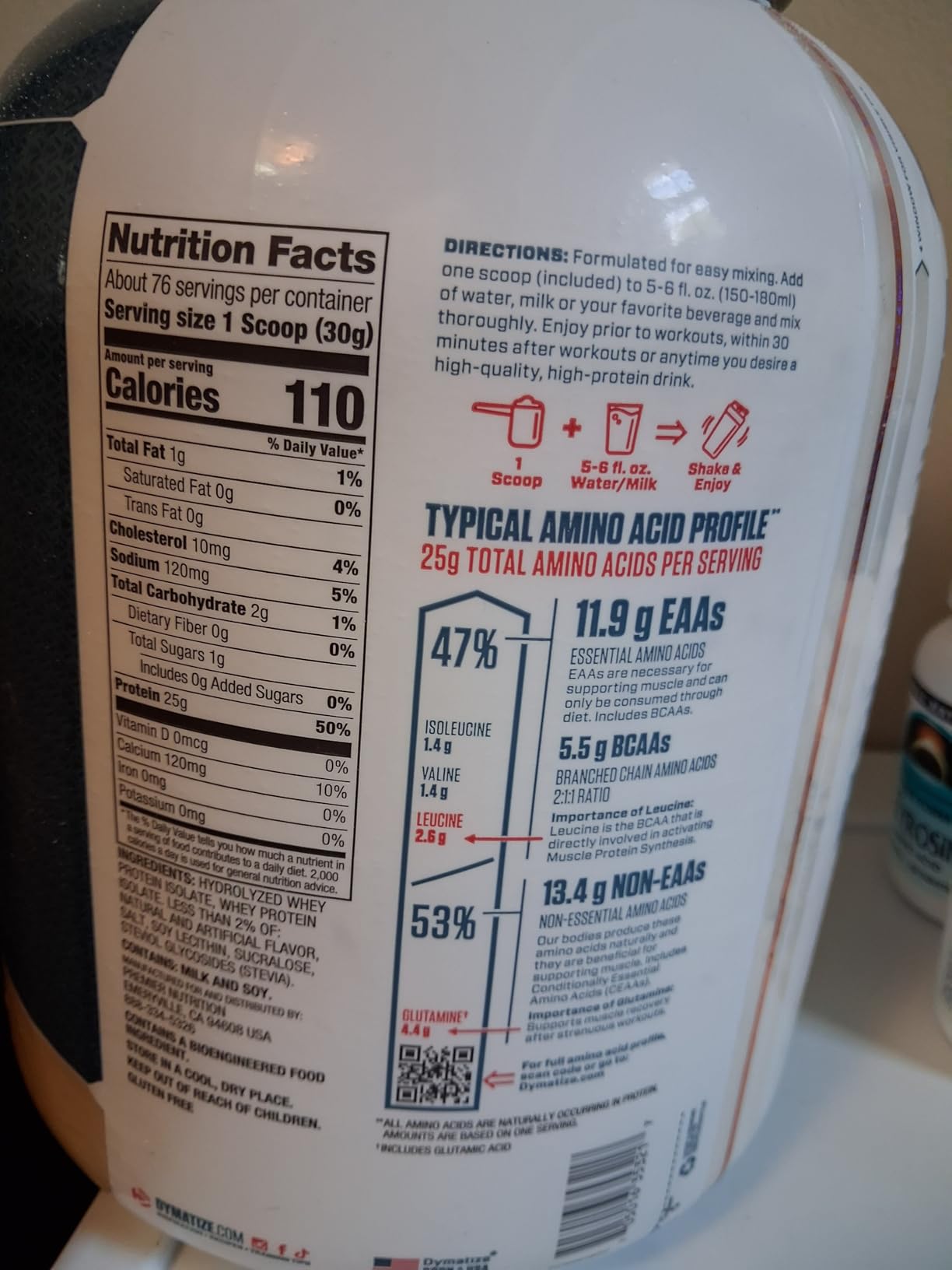 Dymatize ISO 100 Whey Protein Powder with 25g of Hydrolyzed 100% Whey Isolate, Vanilla 5 Pound, Package may vary customer photo 1