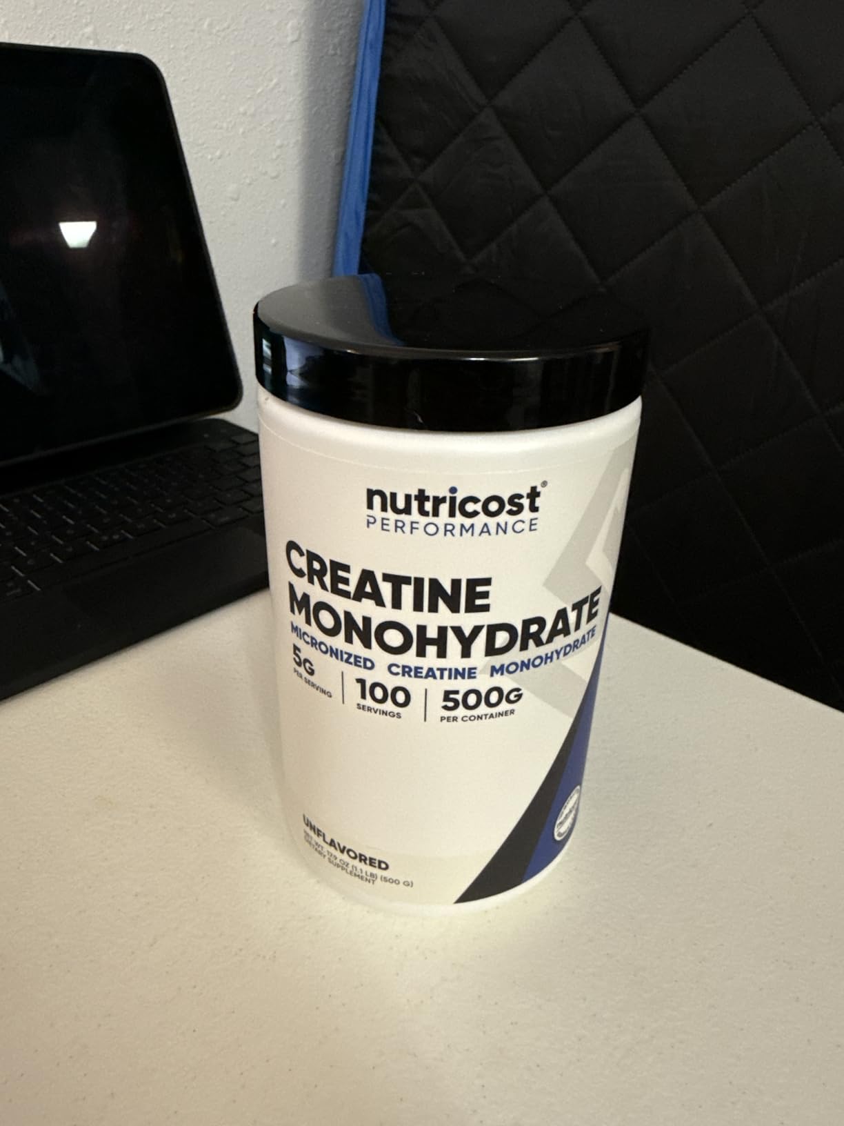 Nutricost Creatine Monohydrate Micronized Powder 500G, 5000mg Per Serv (5g) - 100 Servings customer photo 1