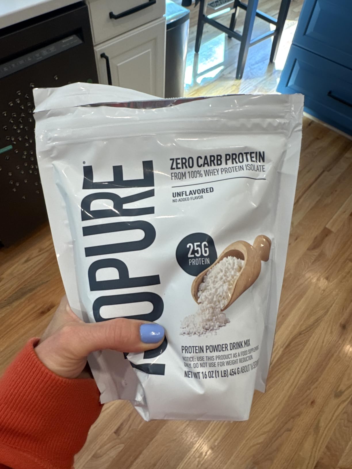 Isopure Zero Carb 100% Pure Whey Isolate Protein Powder, Gluten Free, with Vitamins, Unflavored, 25g Protein Per Serving, 1 Lb, 16 Servings (Packaging May Vary) customer photo 1
