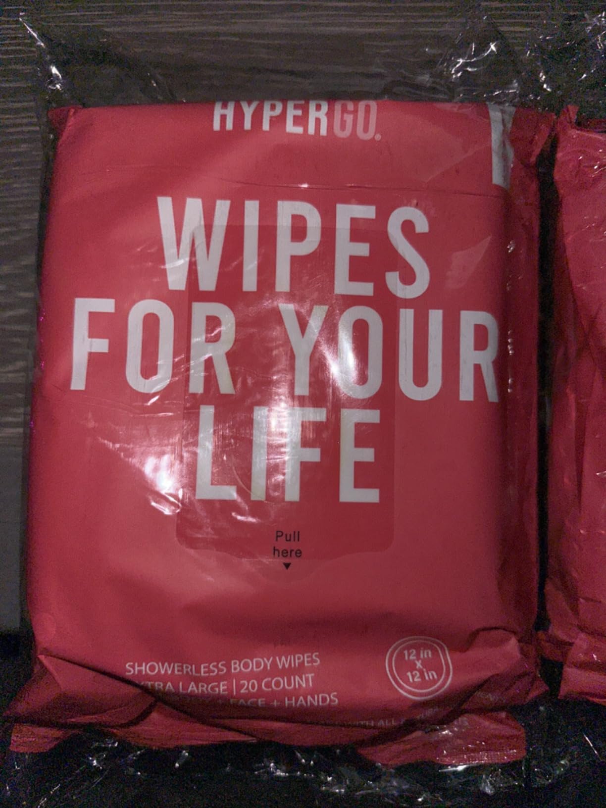 HyperGo Full-Body Rinse-Free Hypoallergenic Biodegradable Bathing Wipes - All Natural, Refreshing Anytime Anywhere, Post Workout, Camping, Travel, Daily Life, 12