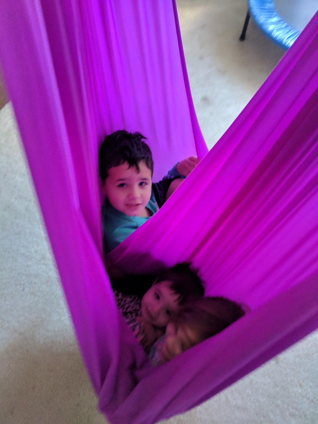 Deluxe Pilates & Yoga Flying Swing Aerial Hammock - Silk Fabric (5mx2.8m) customer photo 2
