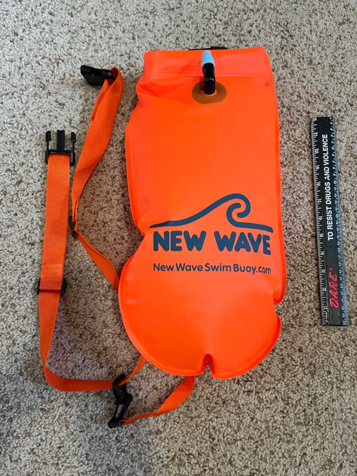 New Wave Swim Buoy for Open Water Swimmers and Triathletes - Light and Visible Float for Safe Training and Racing - Nylon TPU customer photo 1