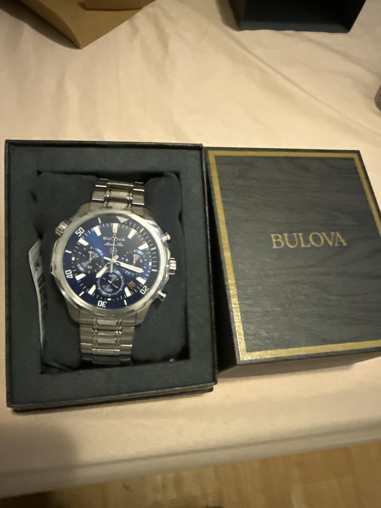 Men's Marine Star Series B Stainless Steel 6-Hand Chronograph Quartz Watch, 100M customer photo 2