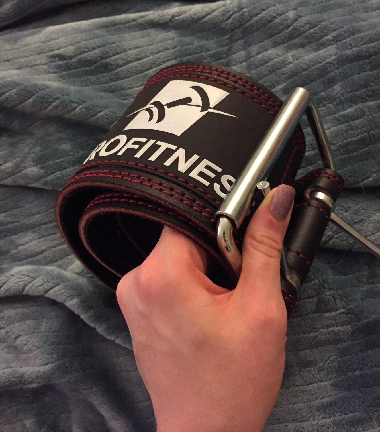 ProFitness Weight Lifting Belt (5mm Thick) - Leather Weight Belt for Men & Women - Back Support Squat Belt - Gym Belt for Weightlifting, Powerlifting & Deadlifts customer photo 2