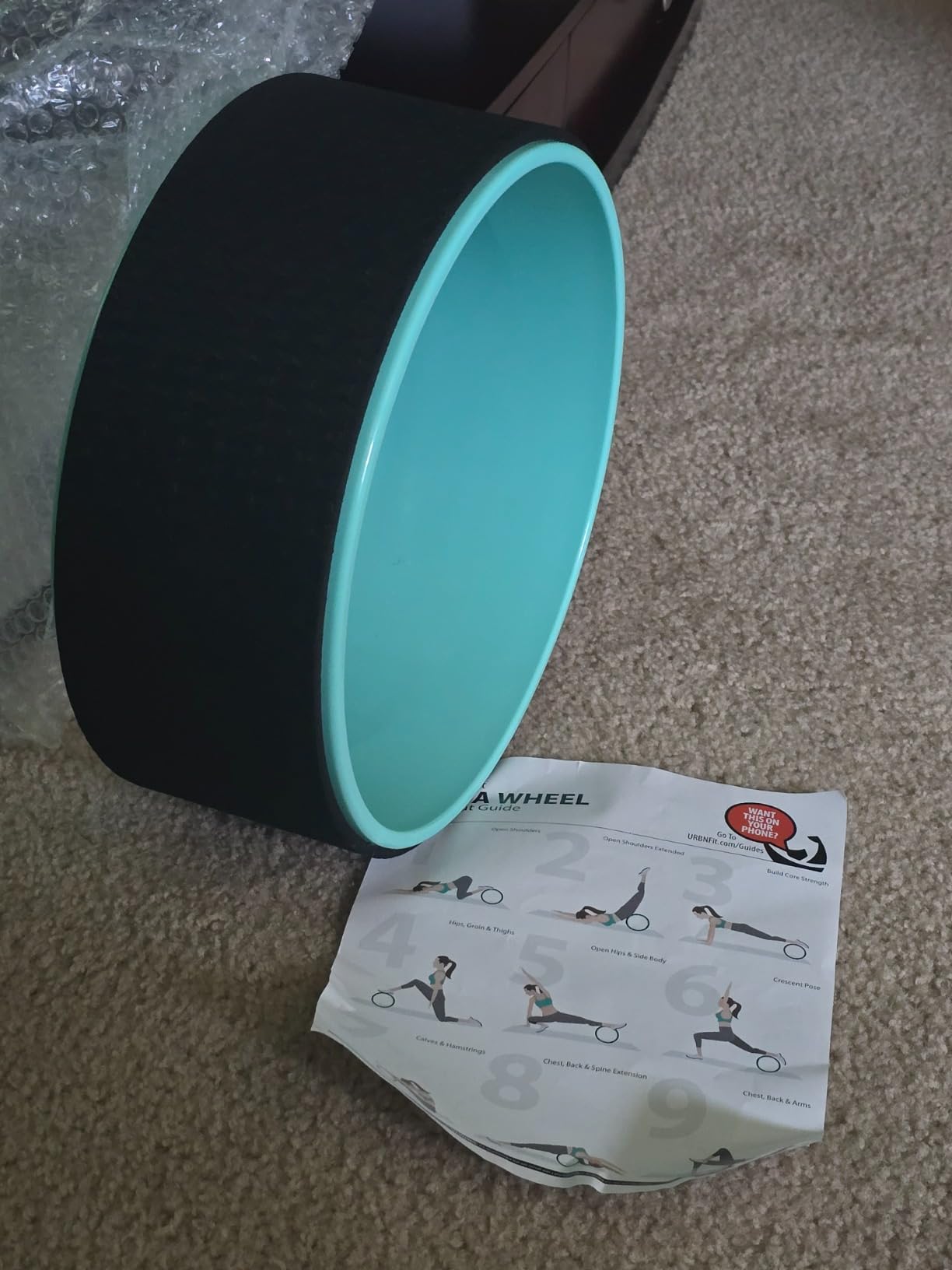 URBNFit Yoga Wheel - 12-Inch Roller Designed for Stretching & Flexibility to Help Back Aches & Tension - Made w/Durable Materials & Soft Foam Padding, Yoga Strap Included customer photo 1