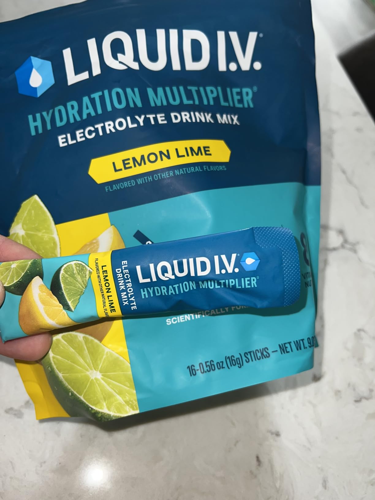 Liquid I.V. Hydration Multiplier - Lemon Lime | Electrolyte Powder Drink Mix | 1 Pack (16 Servings) customer photo 1