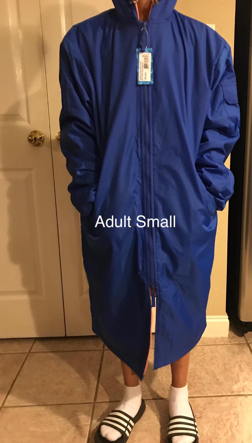 Adoretex Unisex Water Resistant Swim Parka for Adults and Kids Red Lining (PK005) customer photo 2