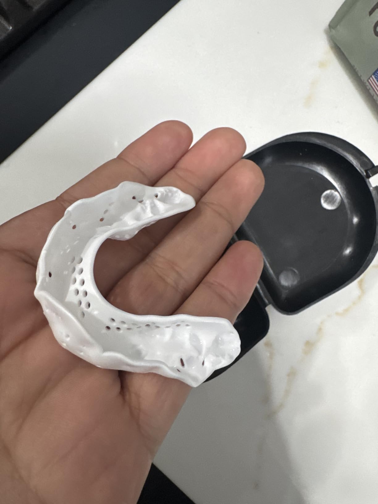 SISU Aero Medium Mouthguard, Charcoal Black - 30% Stronger Protection for Lacrosse, Football, Hockey, Roller Derby, Team Sports - Remoldable Up to 20 Times - Ultra Slim - Works for Braces - Non Toxic customer photo 1