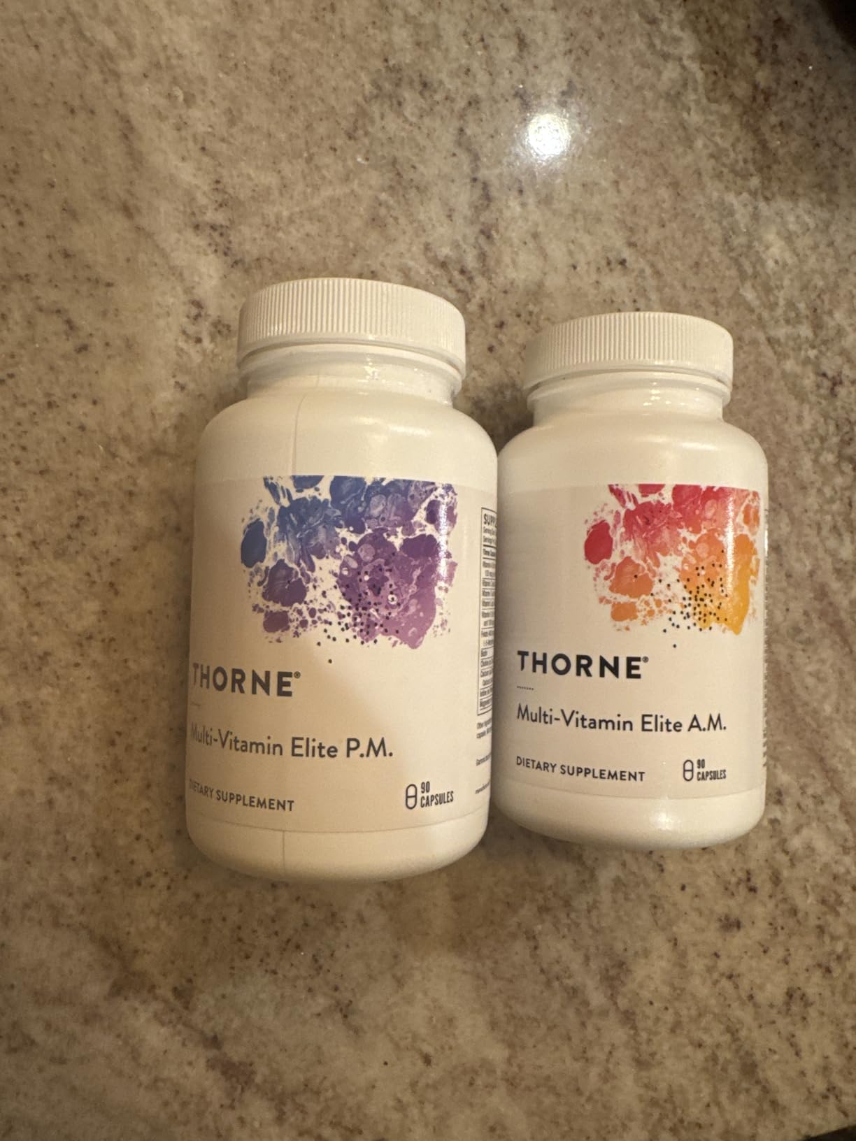 THORNE Multi-Vitamin Elite - Daily Nutritional Supplement - Two Formulas Support Cellular Energy Production, Restful Sleep & More - Third-Party Certified - Gluten, Dairy & Soy-Free - 180 Capsules customer photo 1