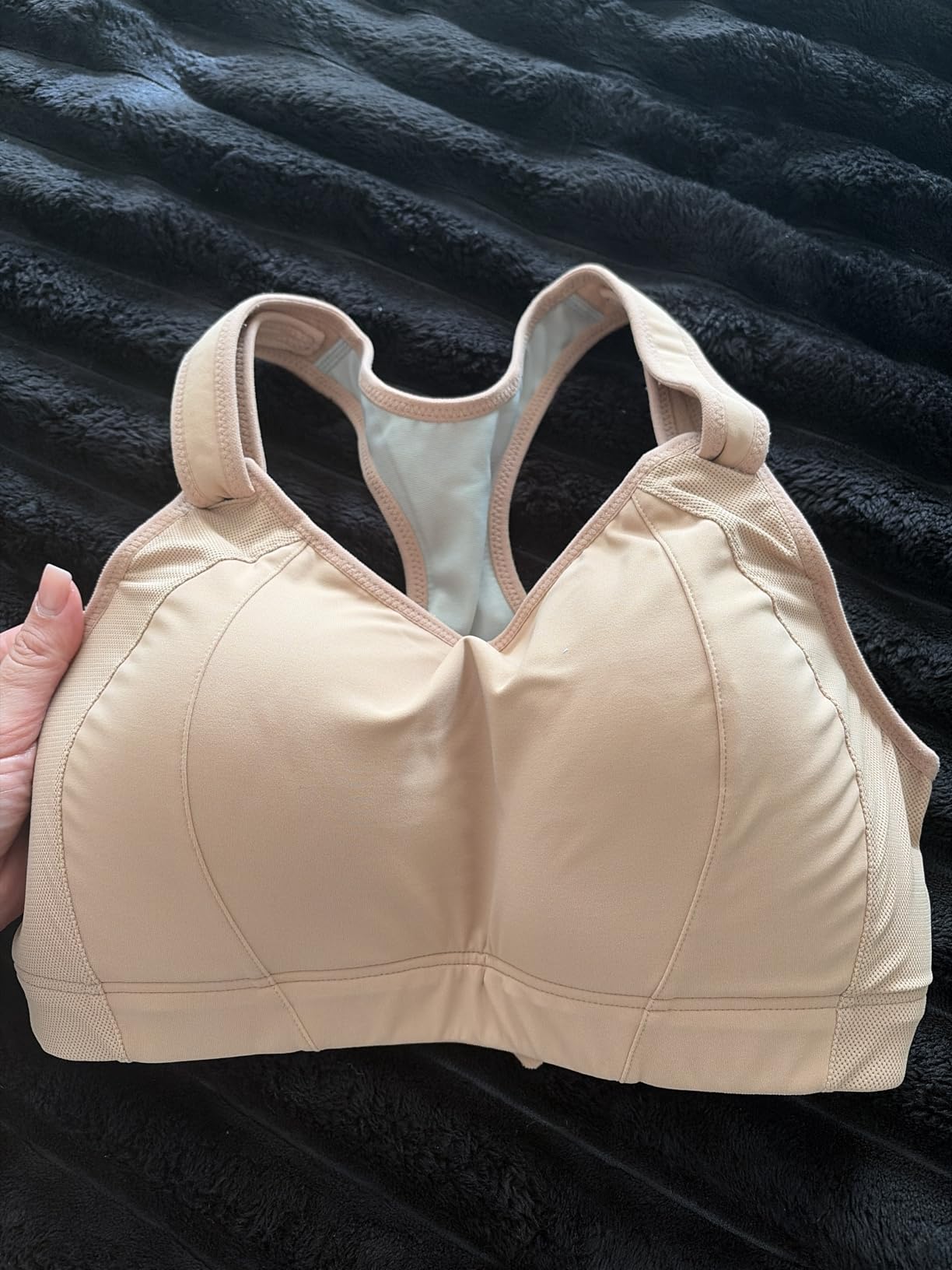 SYROKAN Women's Sports Bra Front Adjustable High Impact Support Padded Wireless Racerback Plus Size Running Bra customer photo 2