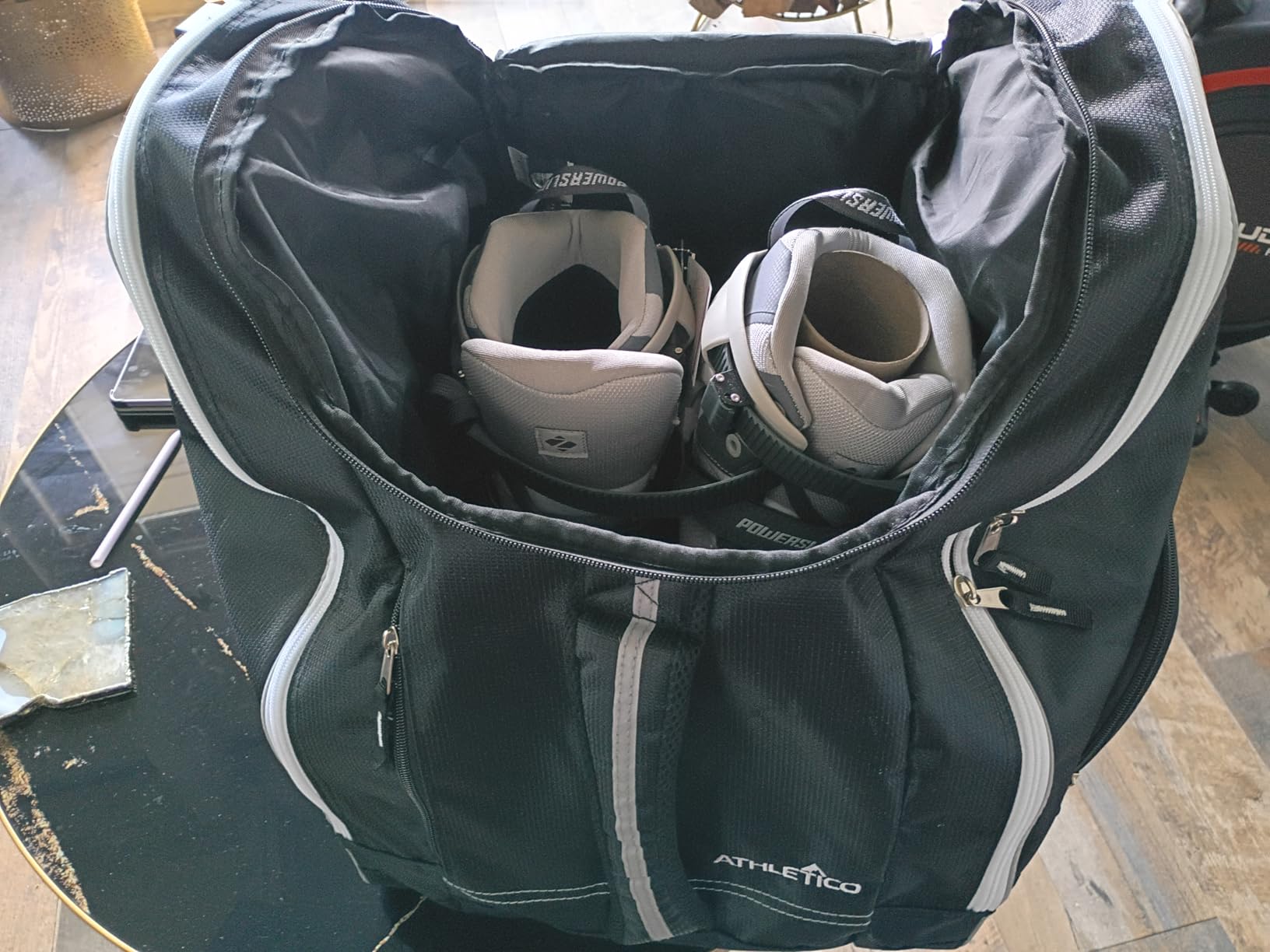 Athletico Ski Boot Bag - Skiing and Snowboarding Travel Luggage - Stores Gear Including Jacket, Helmet, Goggles, Gloves & Accessories - Venting and Grommets for Snow Drainage customer photo 2