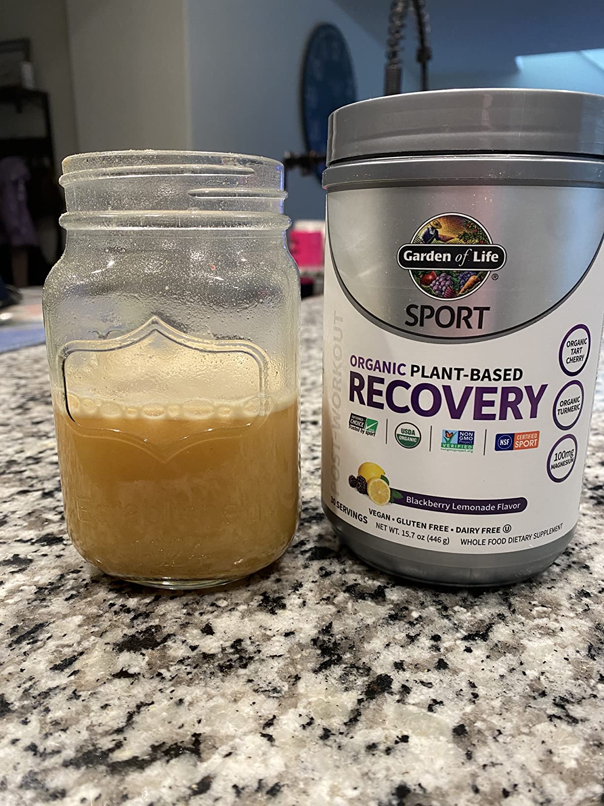 Garden of Life Sport Organic Plant-Based Recovery Powder - Muscle Recovery Supplement for Women & Men with Vitamins and Magnesium, Non-GMO, Gluten-Free, BlackBerry Lemonade Flavor, 30 Servings customer photo 1
