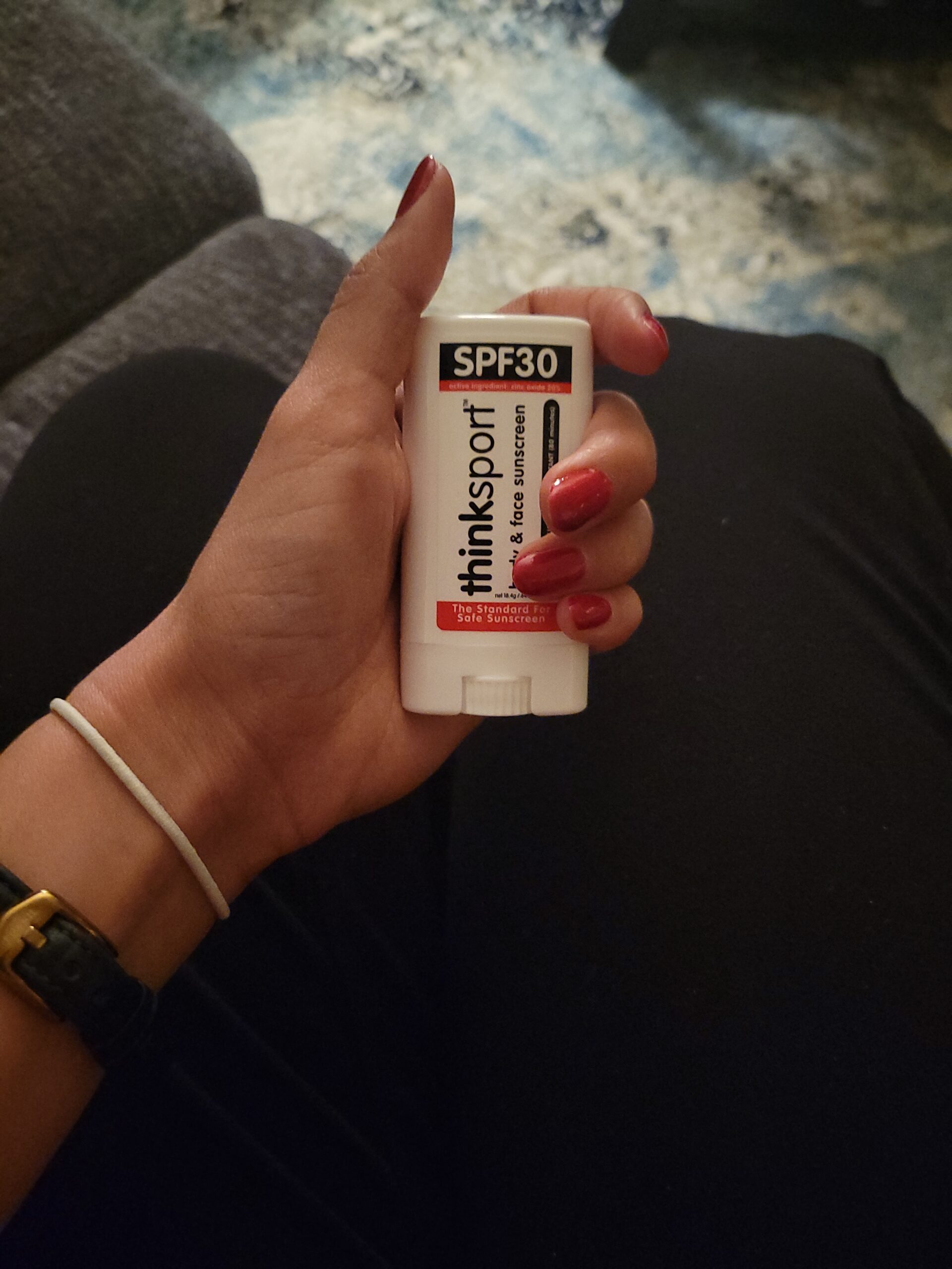 Thinksport SPF 30 Sport Sunscreen Stick with Zinc Oxide, 0.64 oz - Safe, Natural, Water Resistant Sunscreen Stick - Mineral UVA/UVB Sun Protection - Reef Safe Sunscreen customer photo 2