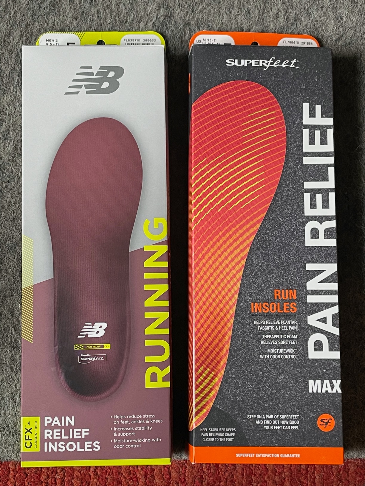 Superfeet Run Pain Relief Insoles for Plantar Fasciitis Relief & Runners with All Arch Heights Support & EVOLyte Carbon Fiber - 7.5-9 Men / 8.5-10 Women customer photo 1