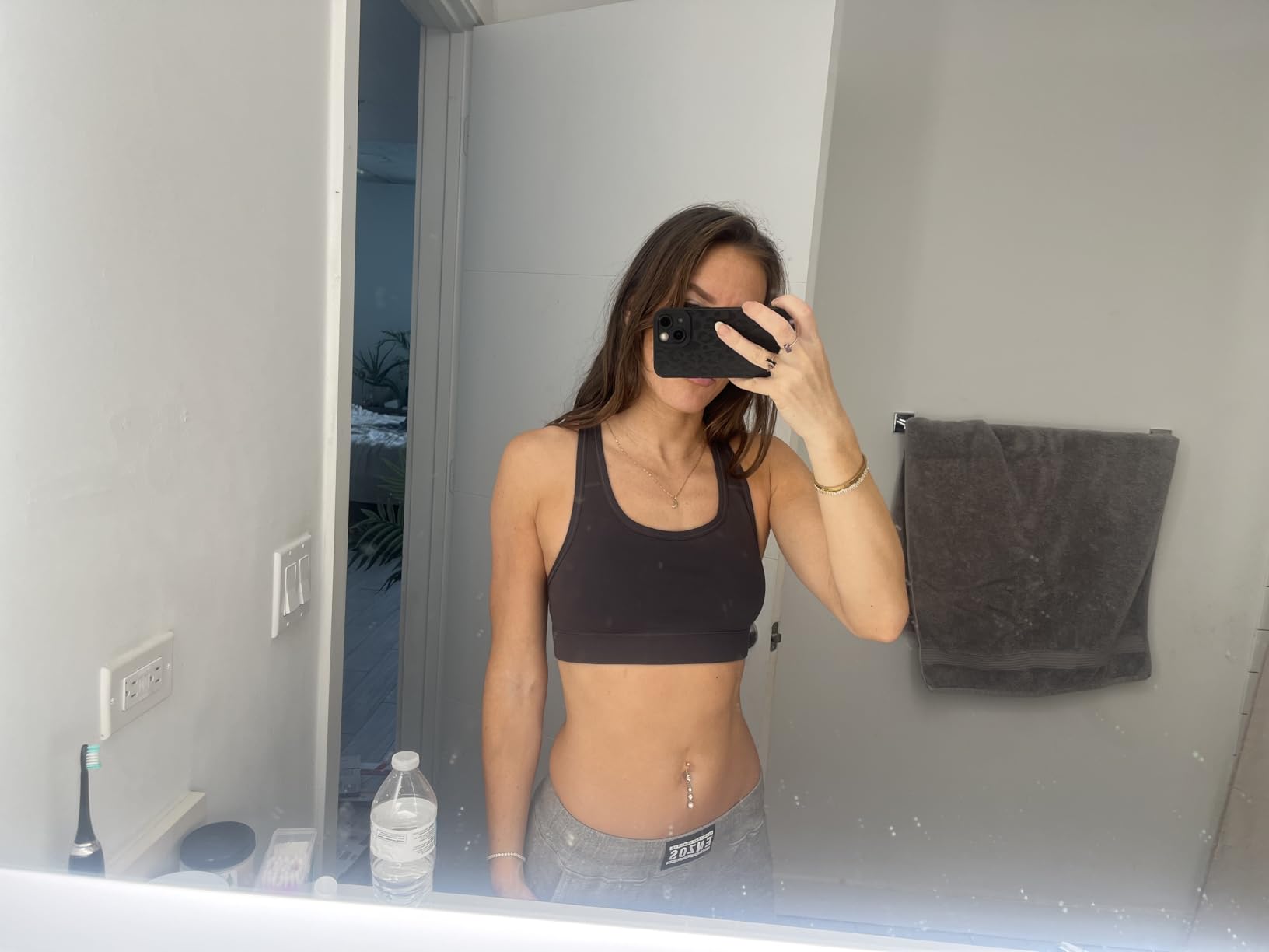 Oalka Women's Racerback Sports Fitness Support Workout Running Bras customer photo 2