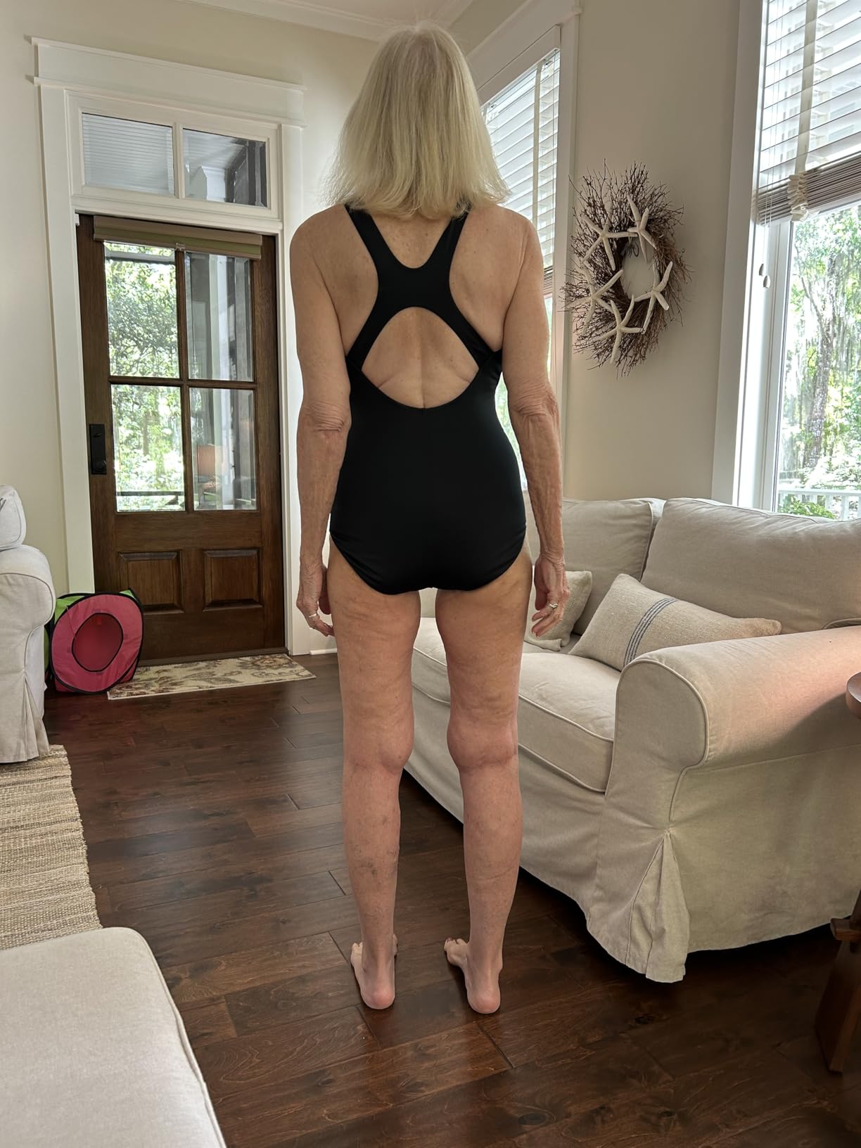 Women's Racerback Athletic One Piece Modest Bathing Suit customer photo 1