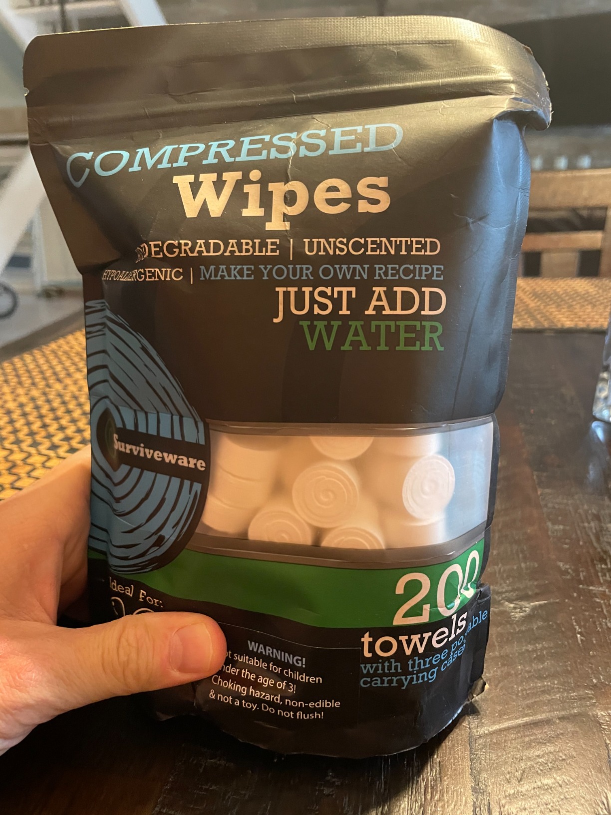 Surviveware Biodegradable Wipes Men or Women - Shower Wet Wipes Face, Body & Butt - Outdoors, Travel, Camping & Post Workout - Total of 32 Wipes - 32 Count, Pack of 1 customer photo 2