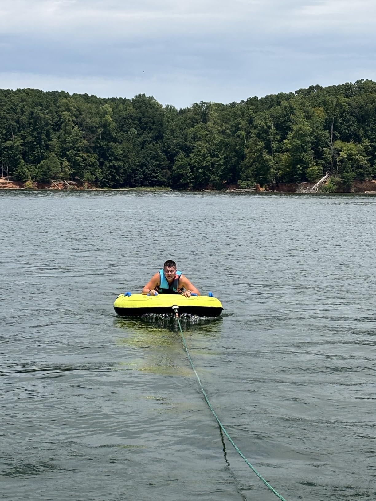 Airhead Comfort Shell Towable Tube for Boating, 1-4 Rider Inflatable Boat Tube for Water Tubing, Round Deck for Smooth Control, Neoprene Foam Covered Deck, Kwik-Connect, Speed Safety Valve customer photo 1
