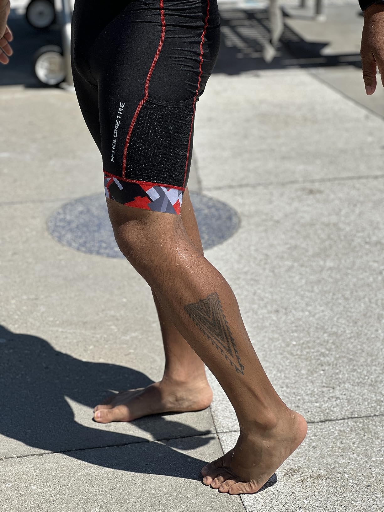 MY KILOMETRE Mens Triathlon Shorts with Adjustable Drawstring Easy Reach Leg Pockets Chamois for Long-Distance Tri Race customer photo 2