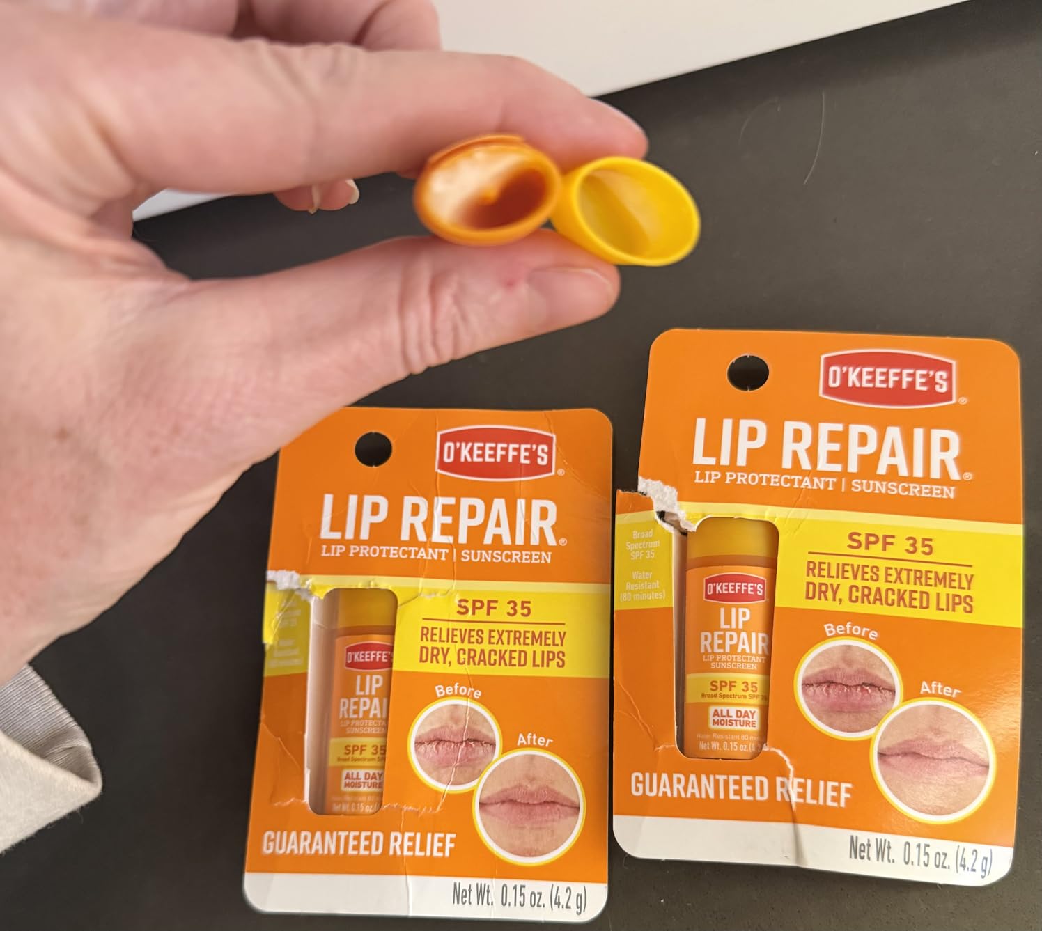 O'Keeffe's Lip Repair SPF 35 Lip Balm - Stick (3 Pack) - Sun-Safe Moisturizer for Extremely Cracked, Dry Lips customer photo 2