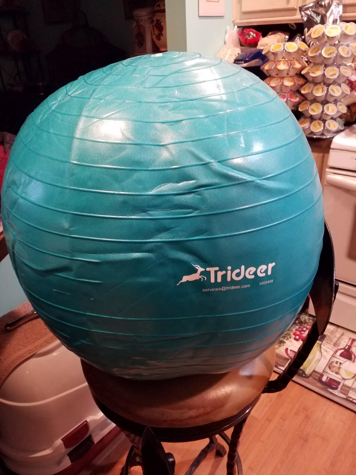 Trideer Exercise Ball for Yoga, Pilates & Fitness - Stability Ball Equipment for Home Gym & Office Chair, Core & Balance Training Accessories, Physical Therapy Equipment, Quick Pump Included, 5 Sizes customer photo 2
