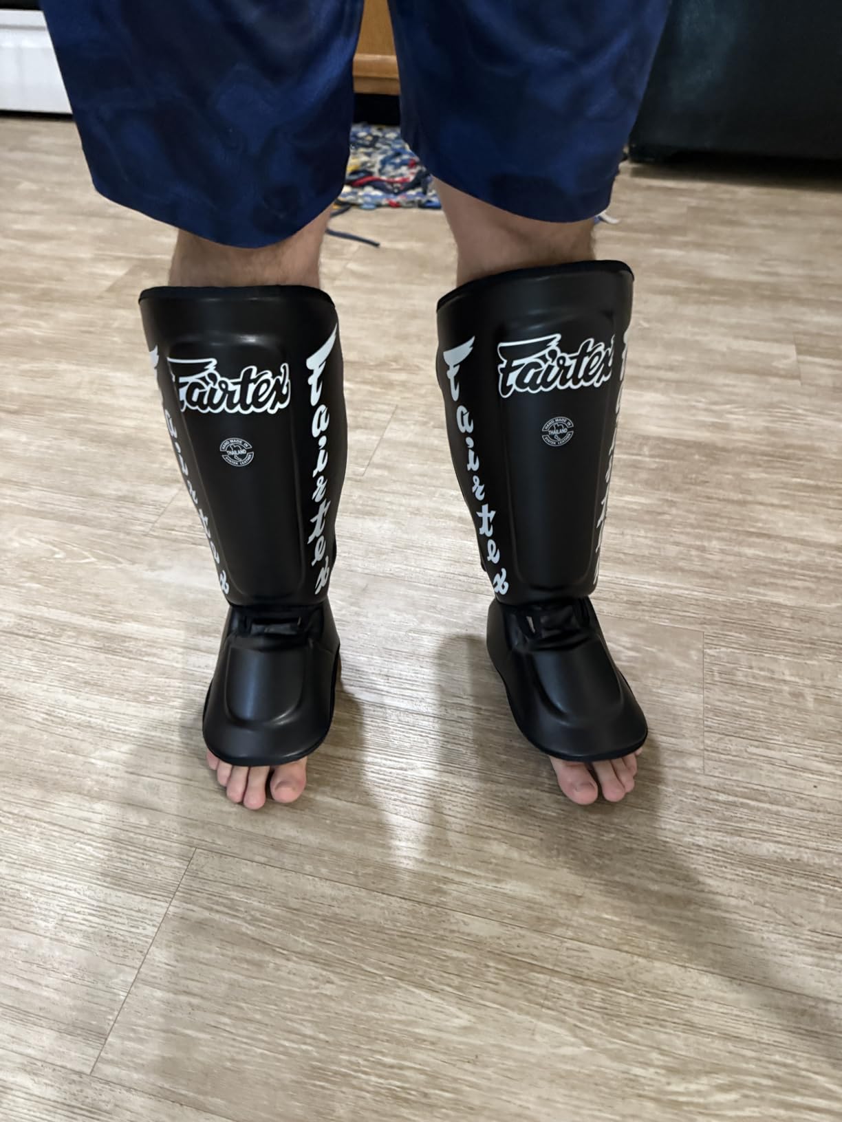 Fairtex SP7 Muay Thai Shin Guards | Syntek Leather, Premium, Lightweight & Durable | Detachable Shin & Foot Protector customer photo 1