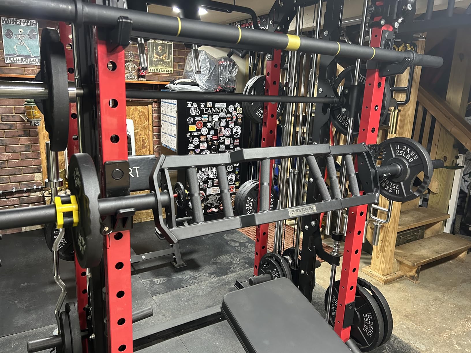 Titan Fitness Rackable Multi-Grip Camber Olympic Barbell, Rated 1,000 LB, Angled & Neutral Grip Football Barbell customer photo 1