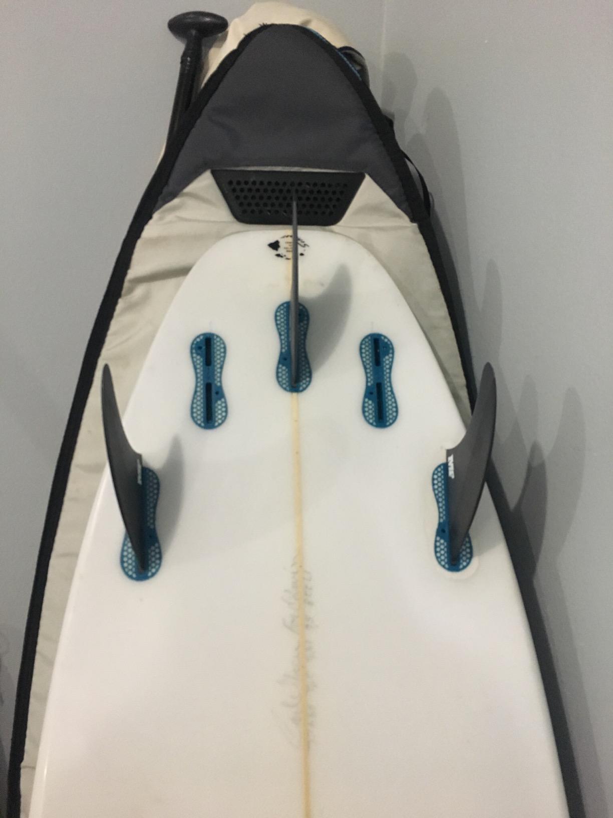 FCS II Mick Fanning Neo Carbon Large Tri Fins - Black/Charcoal - Designed for Power, Speed, & Quick Response customer photo 2