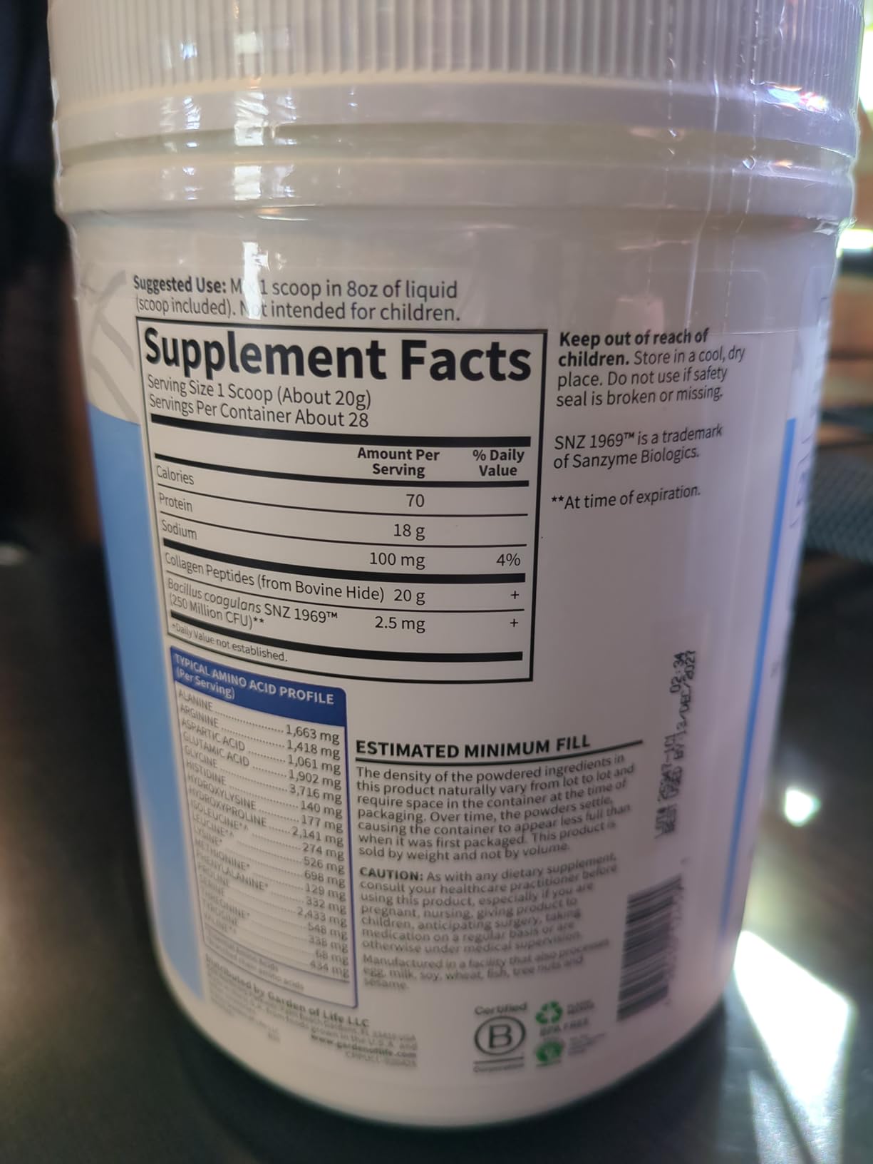 Garden of Life Grass Fed Collagen Peptides Powder, Unflavored, Hydrolyzed Collagen Protein, 28 Servings customer photo 2
