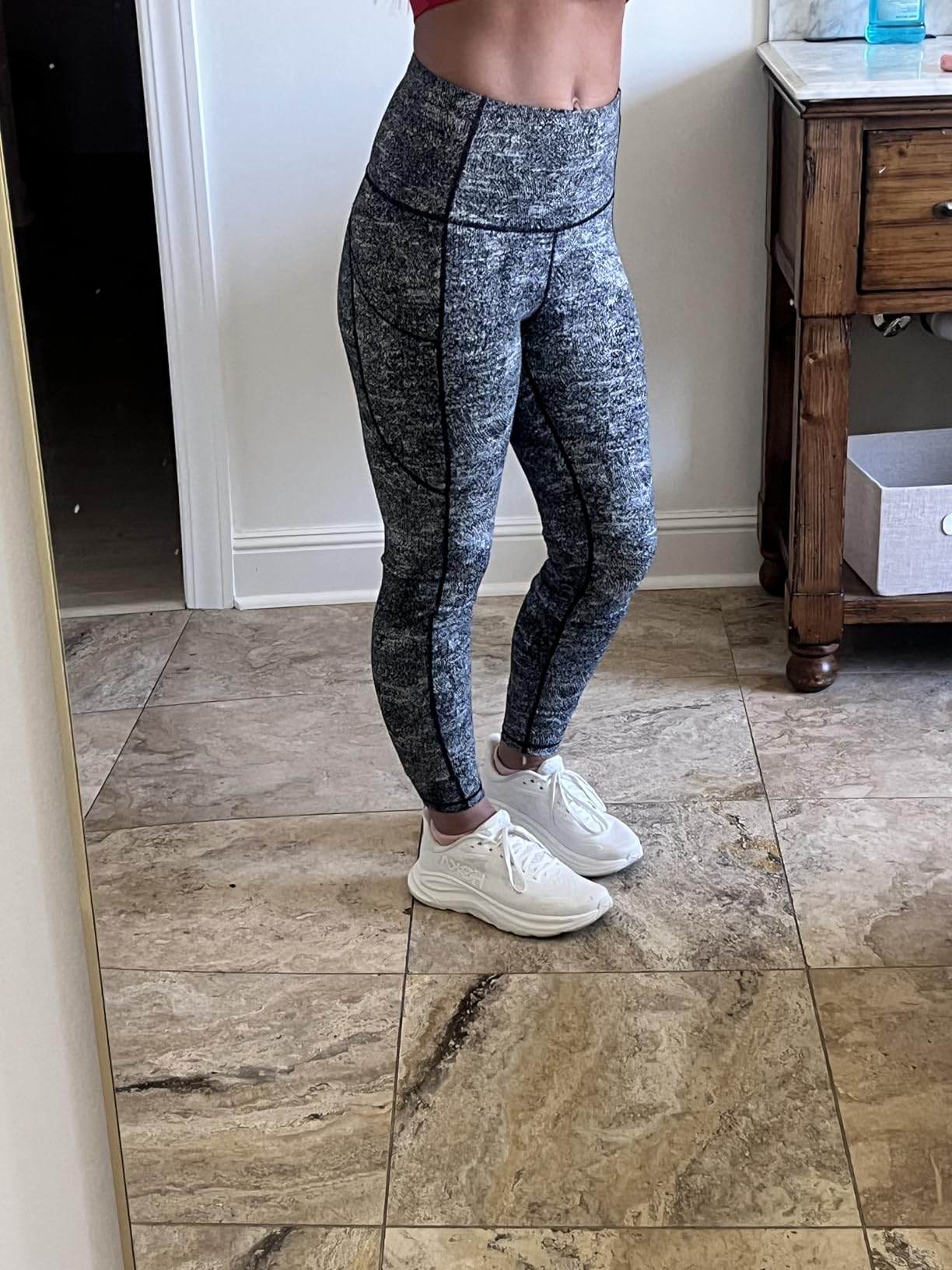 THE GYM PEOPLE Thick High Waist Yoga Pants with Pockets, Tummy Control Workout Running Yoga Leggings for Women customer photo 1