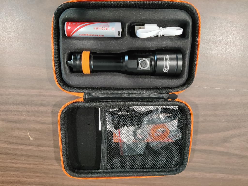 ORCATORCH D530 Dive Light 1500 Lumens SOS Signal Scuba Diving Flashlight, 7 Degree Super Focus Beam, 3 Modes, IP68 Waterproof, 150M Underwater Torch for Night, Cave and Technical Diving (Upgraded) customer photo 1