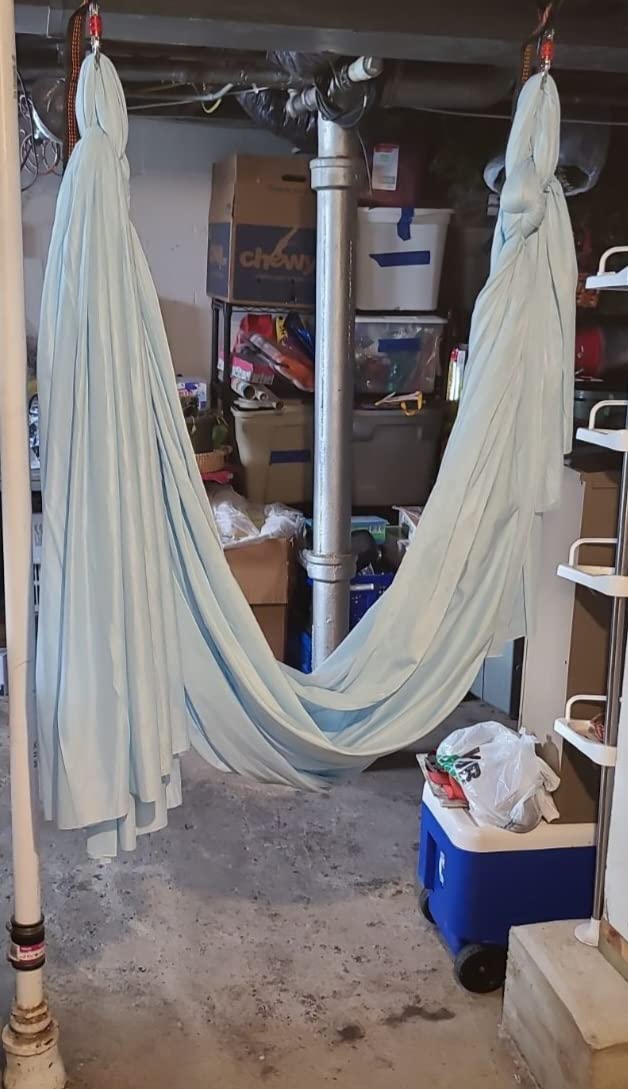 Aerial Yoga Hammock L:5M W:2.8M 5.5 Yards Aerial Pilates Silk Yoga Swing Set with 2000 Ibs Load Include Daisy Chain, Pose Guide customer photo 1