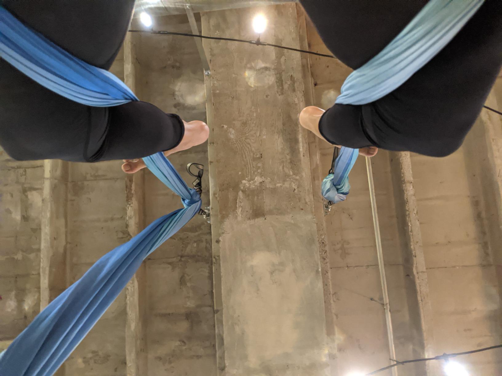 Deluxe Aerial Silks Equipment Set - 11 Yards Aerial Yoga Hammock Swing for Acrobatic, Circus Arts, Dance (L:10m W:2.8m) customer photo 1