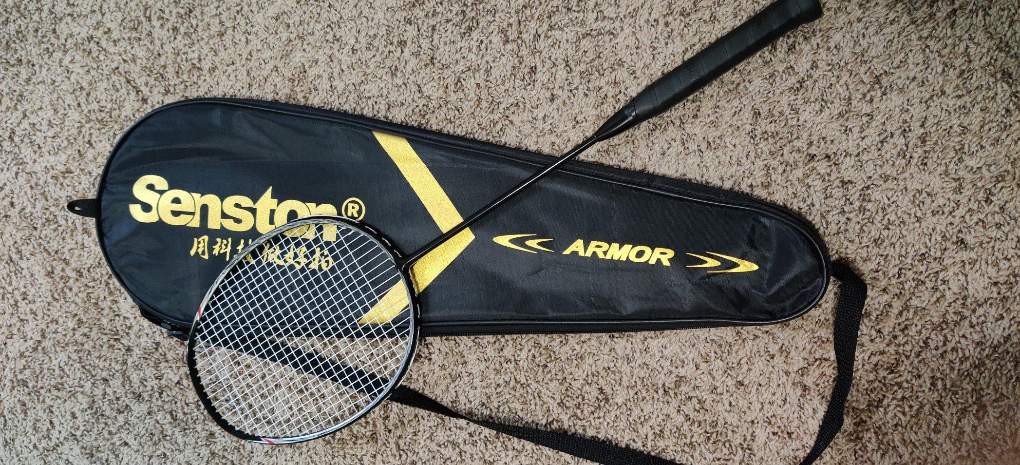 Senston N80 Carbon Fiber Badminton Racket - Lightweight High-Modulus Frame for Improved Swing Speed, Pre-Strung with Protective Cover, Ideal for Recreational Players Seeking an Upgrade customer photo 1