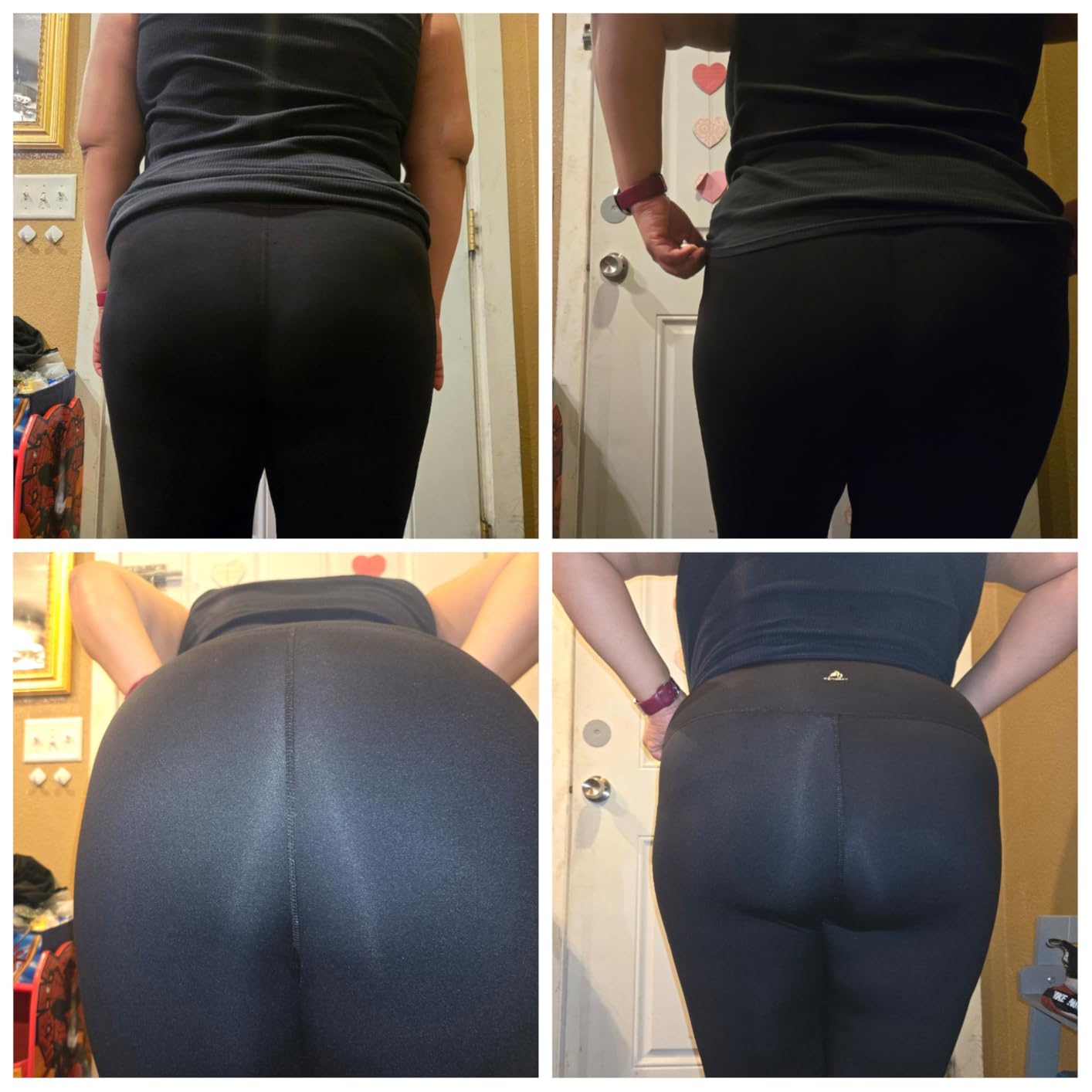 2 Pack High Waist Yoga Pants with Pockets, Tummy Control Workout Running Yoga Leggings for Women customer photo 2