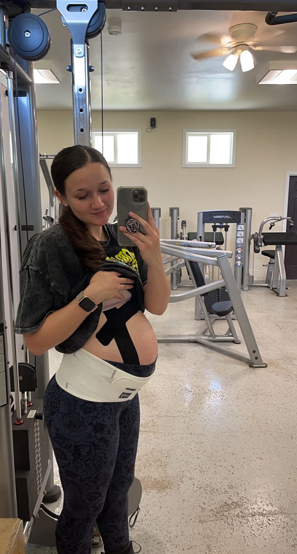 Motif Medical Pregnancy Back Brace - Breathable, Adjustable Pregnancy Belly Back Brace - Maternity Support Band Relieves Pressure on Abdomen, Lower Back, Hips & Pelvis (Medium, White) customer photo 2