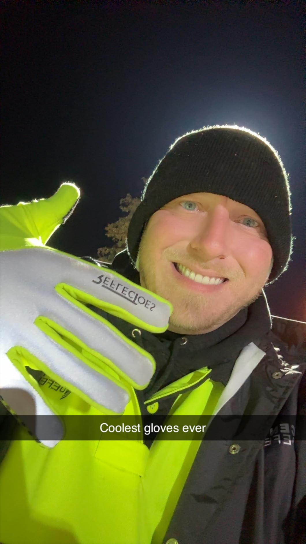 ReflecToes Reflective Winter Running Gloves - Touch Screen Compatible Lightweight Gloves - Cold Weather Hi Vis Safety for Night Runs customer photo 1