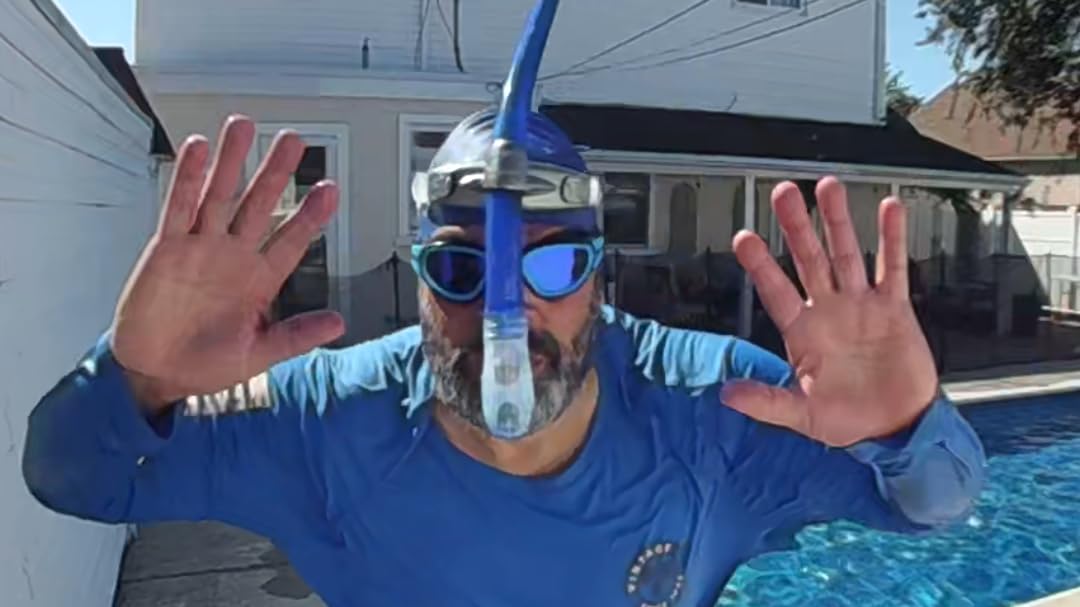 Swim Snorkel for Lap Swimming, Adult Swimmers Snorkeling Gear for Swimming Snorkel Training in Pool and Open Water, Snorkle Center Mount Silicone Mouthpiece One-Way Purge Valve customer photo 1
